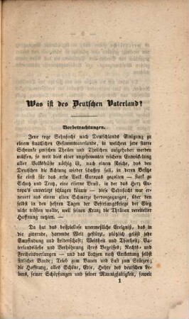 Was ist des Deutschen Vaterland?