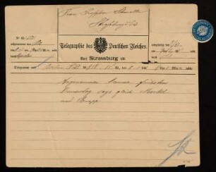 Telegramm vom 8.11.1881