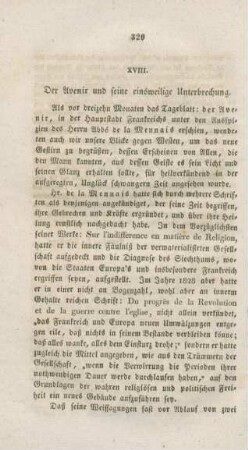 320-326 Der Avenir und seine einstweilige Unterbrechung