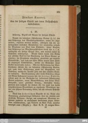 §. 38. Ursprung, Begriff und Namen der heiligen Schrift.