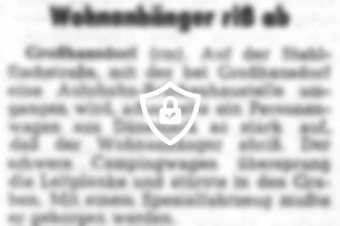 Wohnanhänger riß ab