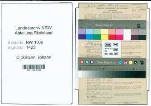 Entnazifizierung Johann Dickmann , geb. 12.06.1894 (Postbeamter)