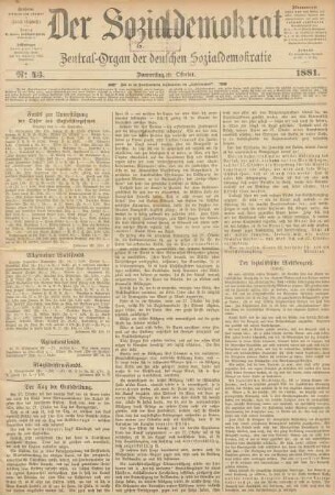 No 43. Donnerstag, 20. Oktober. 1881.