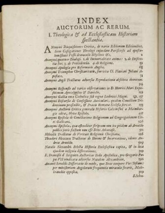 Index Auctorum Ac Rerum.