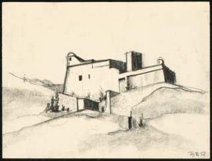 Zeichenübungen und Skizzen: Skizze einer Festung