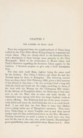Chapter V. The Lakher or Mara clan