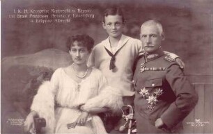 Kronprinz Rupprecht von Bayern mit Braut Antonia von Luxemburg und Erbprinz Albrecht