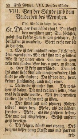 VIII. Von der Sünde und dem Verderben des Menschen