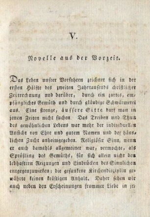 V. Novelle aus der Vorzeit