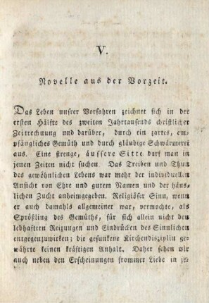 V. Novelle aus der Vorzeit