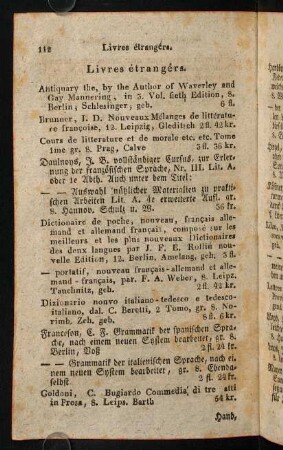 112-115, Livres étrangérs