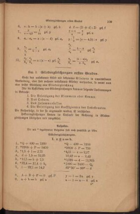 Kap. 3. Gliedergleichungen ersten Grades.