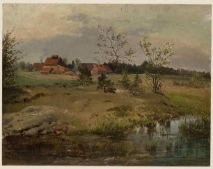 Wiesenlandschaft mit Gehöften
