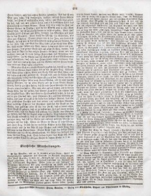 484 Kirchliche Mittheilungen