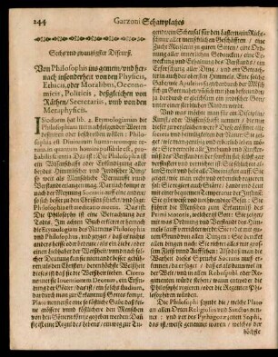 Sechs und zwantzigster Discurß. Von Philosophis ...