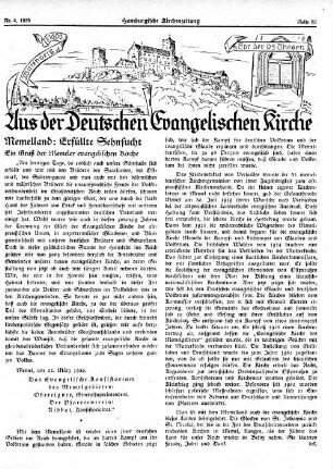 Memelland: Erfüllte Sehnsucht. Ein Gruß der Memeler evangelischen Kirche