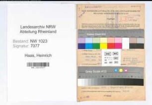 Entnazifizierung Heinrich Haas , geb. 26.04.1906 (Verw.Sekretaer)