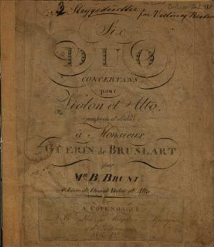 Six duos concertans pour violon et alto : 4e livre de duo de violon et alto, [2]. [Duo IV-VI]