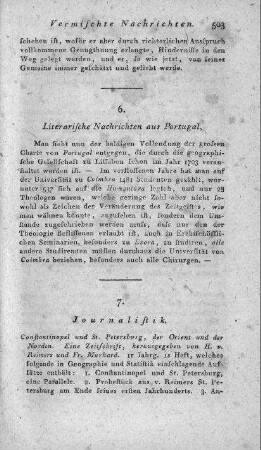 Literarische Nachrichten aus Portugal