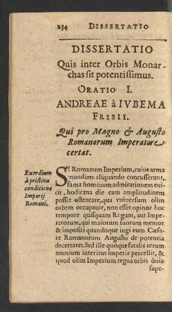 Dissertatio Quis inter Orbis Monarchas sit potentissimus.