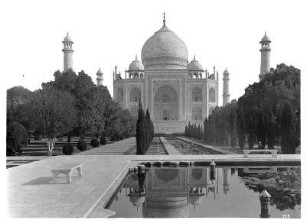 Agra, Indien. Blick auf das Taj Mahal