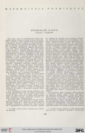 Stanisław Żaryn : 5.X.1913-15.VII.1964