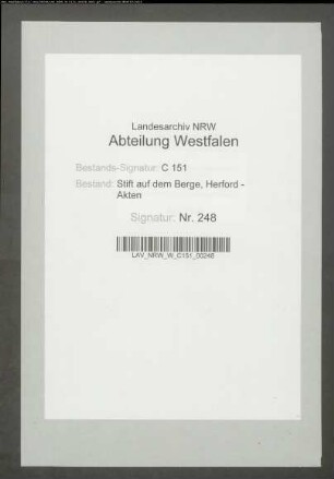Beitrag des Stifts zur Errichtung eines Armen- und Irrenhauses in der Stadt Herford