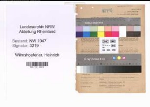 Entnazifizierung Heinrich Wilmshoefener , geb. 05.06.1900 (Angestellter)