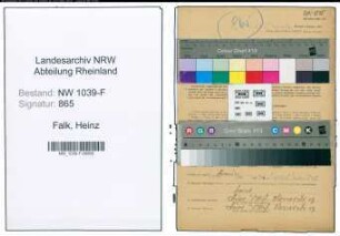 Entnazifizierung Heinz Falk , geb. 05.08.1912 (Schiffskoch)