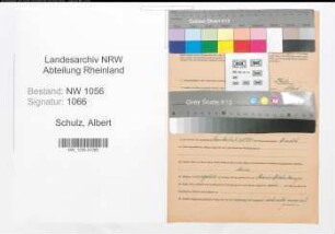 Entnazifizierung Albert Schulz , geb. 07.10.1894 ()