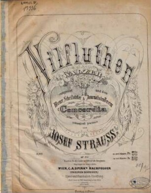 Nilfluthen : Walzer [für d. Pianoforte] zu 2 Hdn. ; op. 275