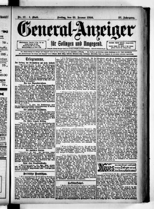 General-Anzeiger für Solingen und Umgegend. 1910-1920