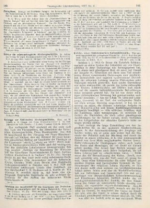 145 [Rezension] Blanckmeister, Franz, Beiträge zur Sächsischen Kirchengeschichte ; 44. Heft, Jahresheft für 1935