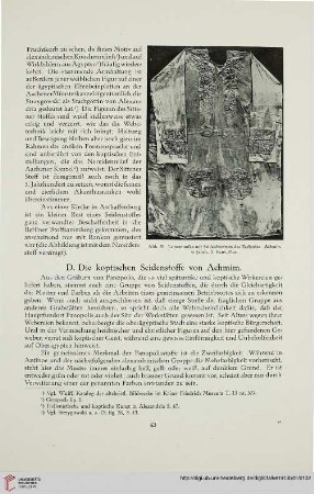 D. Die koptischen Seidenstoffe von Achmim