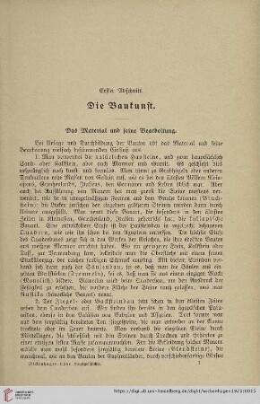 Erster Abschnitt: Die Baukunst