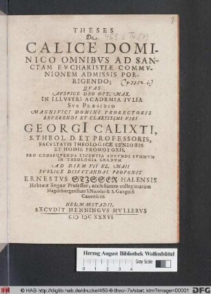 Theses De Calice Dominico Omnibus Ad Sanctam Eucharistiae Communionem Admissis Porrigendo