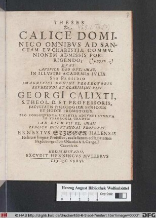 Theses De Calice Dominico Omnibus Ad Sanctam Eucharistiae Communionem Admissis Porrigendo