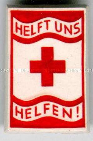 Deutsches Rotes Kreuz, "Helft uns helfen!", Spendenabzeichen zugunsten des Winterhilfswerks 1936
