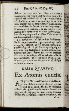 Liber Quintus. Ex Atomis cuncta.