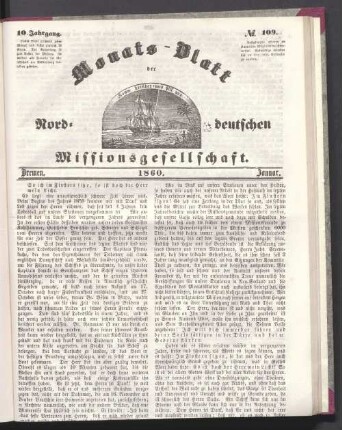 10. Jahrgang. N°. 109. Bremen. 1860. Januar
