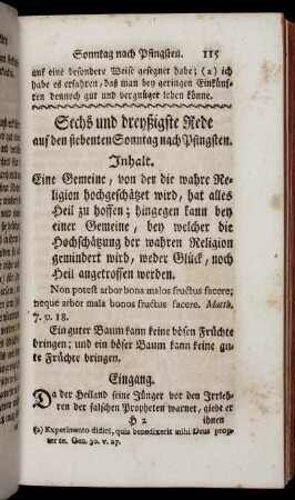 Sechs und dreyßigste Rede auf den siebenten Sonntag nach Pfingsten.