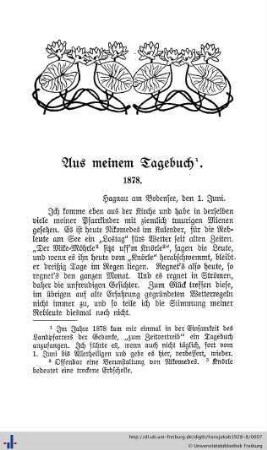 Aus meinem Tagebuch.