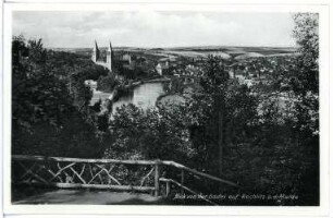Rochlitz. Blick von der Bastei auf Rochlitz