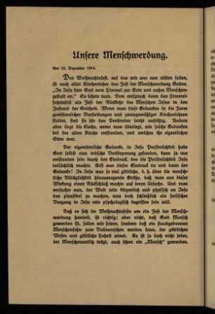 42-53, Unsere Menschwerdung