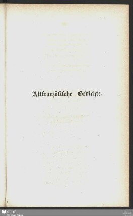 Altfranzösische Gedichte