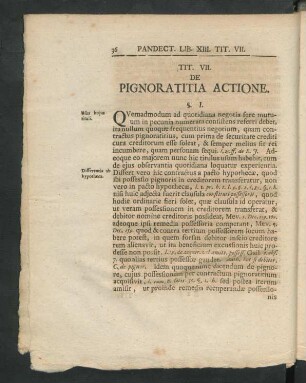 Tit. VII. De Pignoratitia Actione