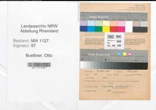 Entnazifizierung Otto Buettner , geb. 12.03.1906 (Bueroleiter)