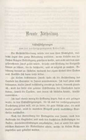 Neunte Abtheilung. Schlußfolgerungen aus der vorhergegangenen Uebersicht.