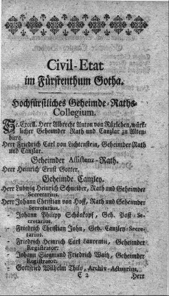 Civil-Etat im Fürstenthum Gotha