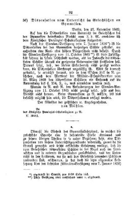 Dispensation vom Unterricht im Griechischen an Gymnasien : [III. Gymnasien und Realschulen]